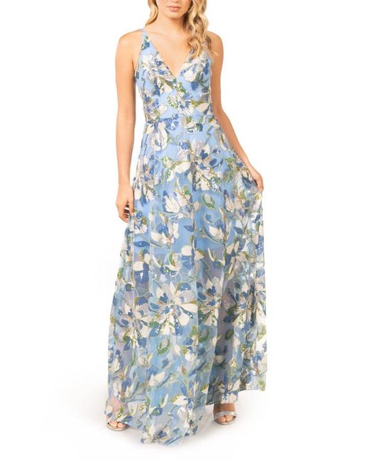 Dress the population Ariyah Floral Sequin Gown in at