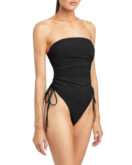 Robin Piccone Aubrey Strapless Cinched One-Piece Swimsuit in at