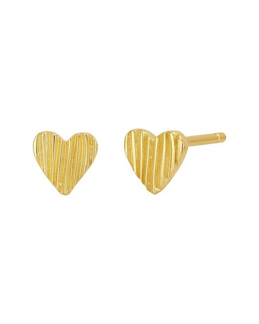 Bony Levy 14K Gold Textured Heart Stud Earrings in at