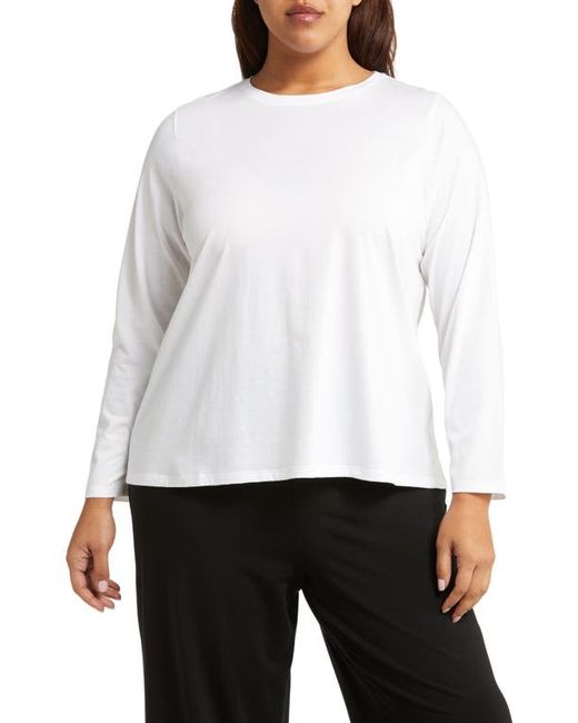 Eileen Fisher Round Neck Organic Cotton Long Sleeve Top in at