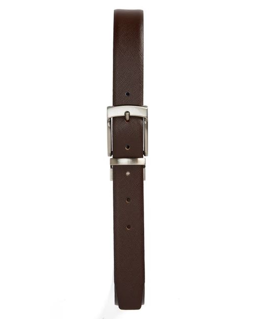 Tallia Reversible Leather Belt in Rev Brown/Navy at