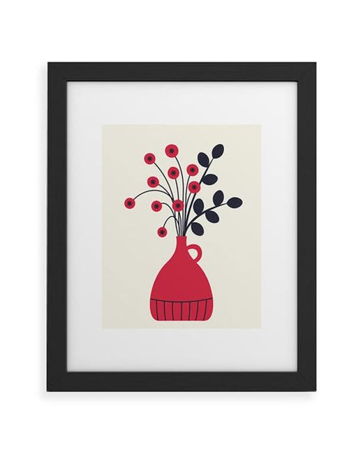 DENY Designs Red Vase Framed Wall Art in at