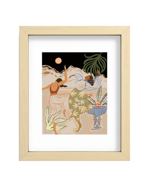 DENY Designs Guava Dance Under the Moon Framed Wall Art in at