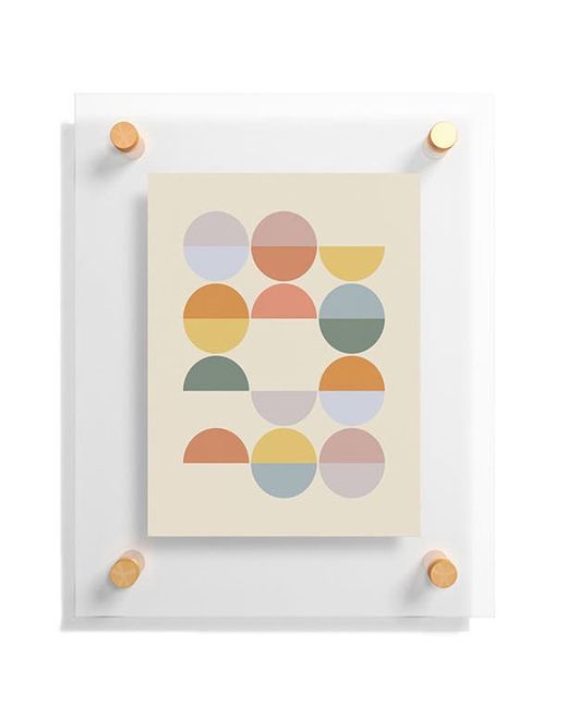 DENY Designs Pastel Geometric Shapes Floating Art Print in at
