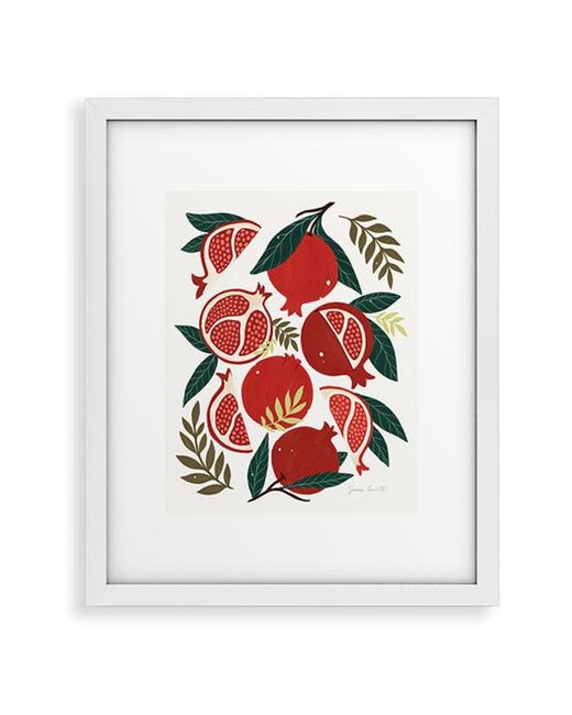 DENY Designs Pomegranates Pattern Framed Art Print in Red at