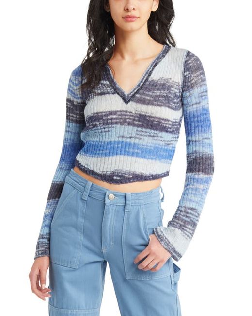 BDG Urban Outfitters Stripe Flare Sleeve Crop Sweater in at