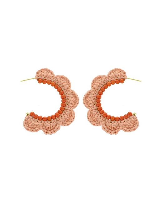 Panacea Scallop Crochet Hoop Earrings in at