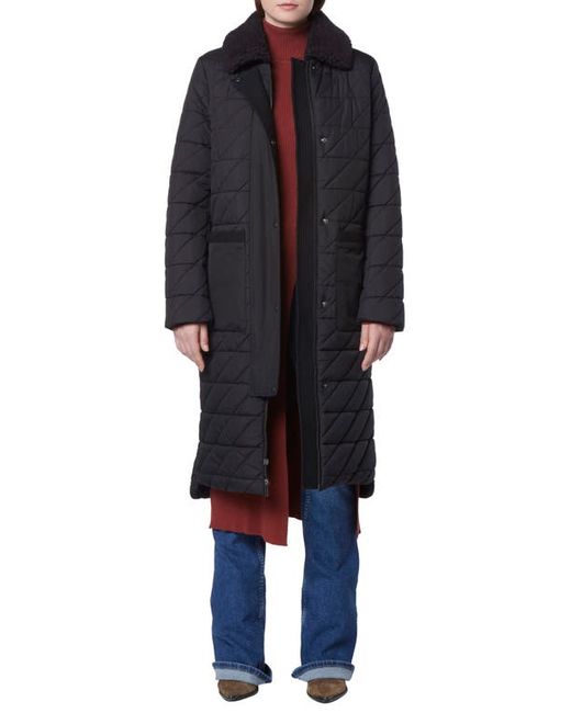 Andrew Marc Maxine Quilted Coat with Faux Shearling Collar in at