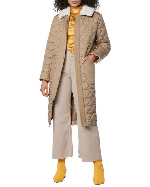Andrew Marc Maxine Quilted Coat with Faux Shearling Collar in at