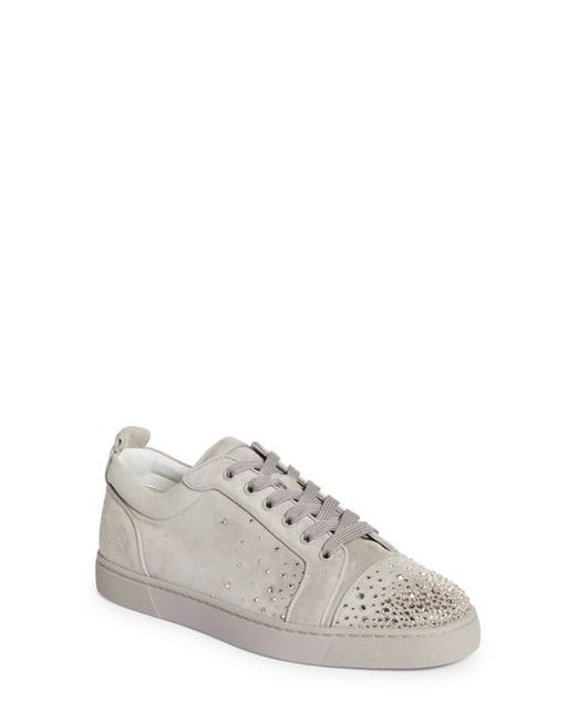 Christian Louboutin Degralouis Junior Crystal Embellished Sneaker in Goose/Cry Shade at