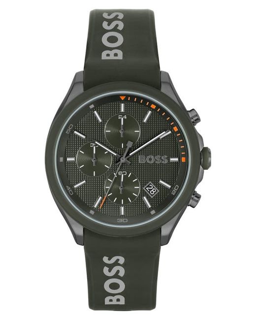 Boss Velocity Chronograph Silicone Strap Watch 44mm in at