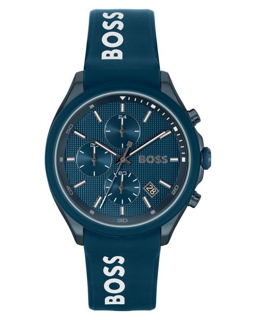 Boss Velocity Chronograph Silicone Strap Watch 44mm in at