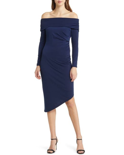 Sam Edelman Off the Shoulder Long Sleeve Midi Body-Con Dress in at
