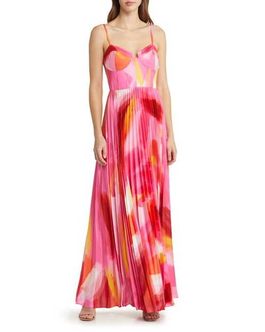 Hutch Mali Bustier Pleated Satin Gown in at