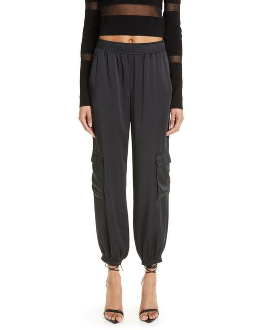 Lapointe Textured Satin Cargo Joggers in at