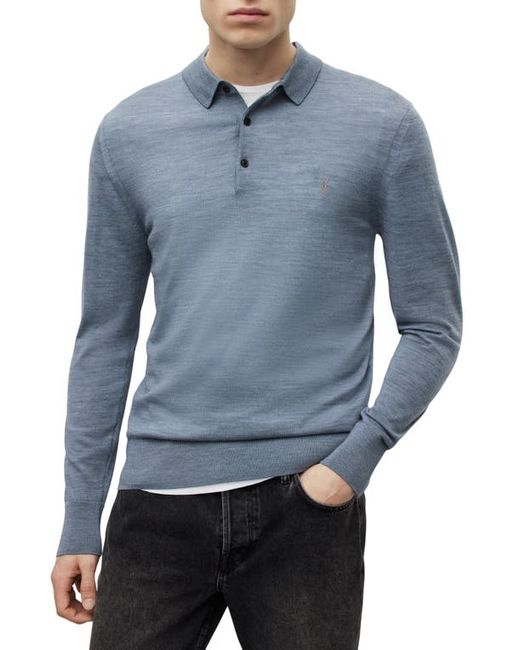 AllSaints Mode Long Sleeve Merino Wool Polo in at