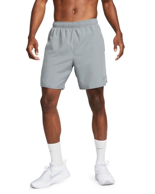 Nike Dri-FIT Challenger Athletic Shorts in Smoke Grey/Reflective Silv at