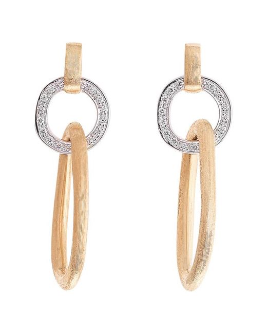 Marco Bicego Jaipur Diamond Double Link Drop Earrings in Yl/Wh Gold at