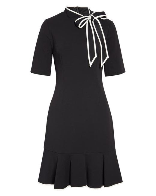 Adrianna Papell Tie Neck Short Sleeve Crepe Sheath Dress in at