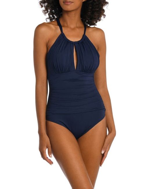 La Blanca Island Goddess High Neck One-Piece Swimsuit in at