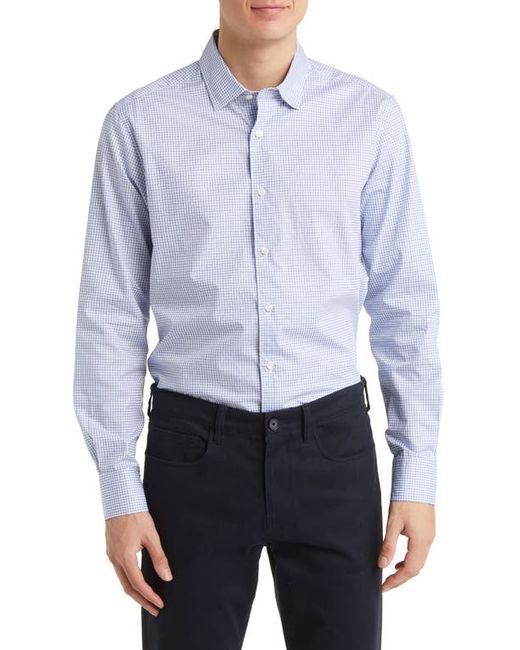 Scott Barber Luxury Textured Tattersall Button-Up Shirt in at