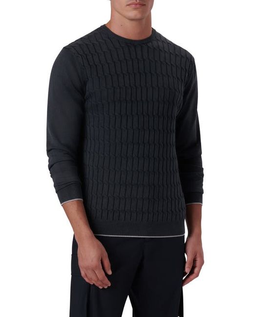 Bugatchi Mixed Stitch Cotton Sweater in at