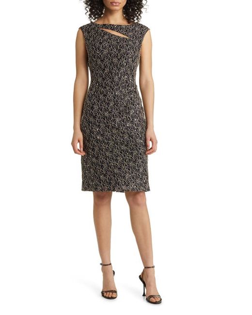 Connected Apparel Cutout Stretch Lace Sheath Dress in at