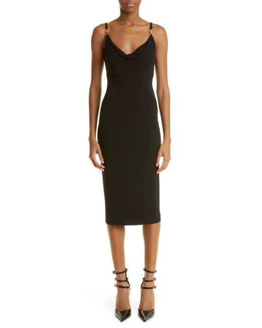 Versace Cowl Neck Jersey Midi Dress in at