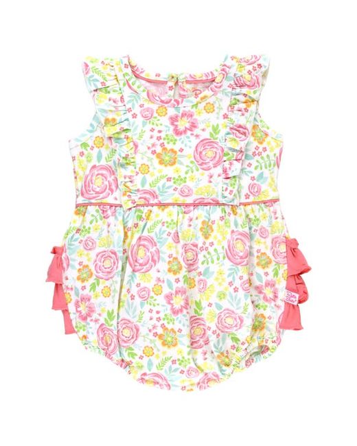 RuffleButts Pretty in Peony Floral Romper at