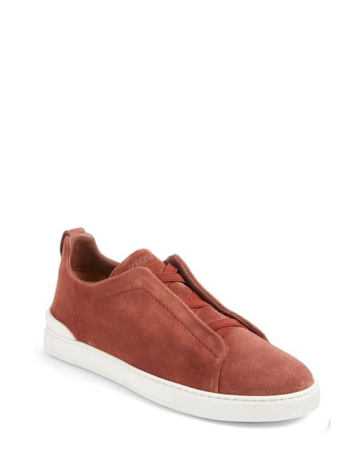 Z Zegna Triple Stitch Suede Slip-On Sneaker in at