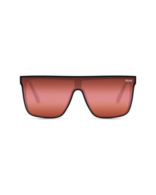 Quay Australia Nightfall 49mm Shield Sunglasses in Black/Brown at