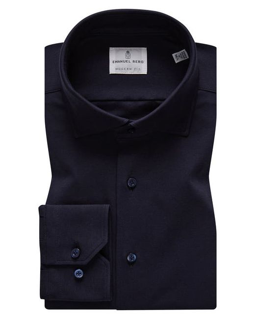 Emanuel Berg 4Flex Modern Fit Knit Button-Up Shirt at