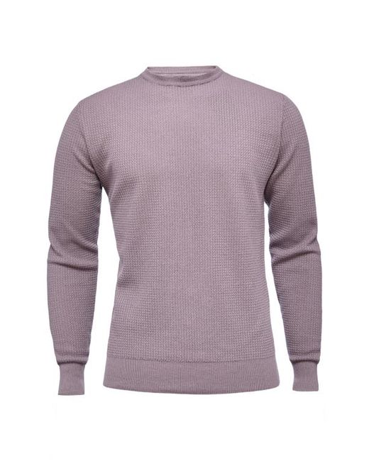 Emanuel Berg Light Gauge Textured Wool Cotton Blend Crewneck Sweater in at