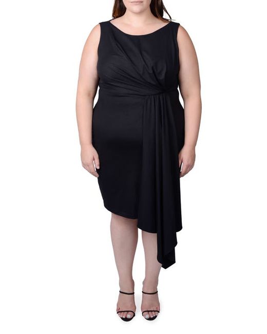 Mayes NYC Adele Draped Asymmetric Sheath Dress in at