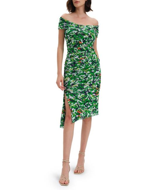 Diane von Furstenberg Lovinia Floral Print Off the Shoulder Maxi Dress in at