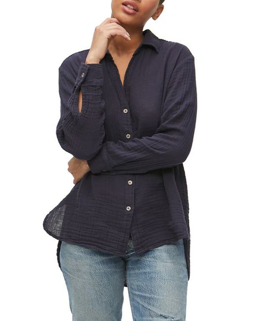 Michael Stars Leo Cotton Gauze High-Low Tunic Shirt in at