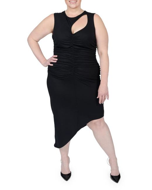Mayes NYC Sarah Cutout Asymmetric Ruched Dress in at