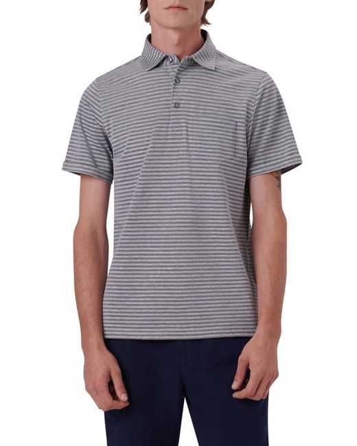 Bugatchi Stripe Short Sleeve Cotton Polo in at