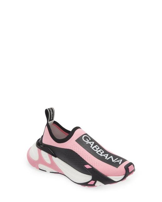 Dolce & Gabbana Sorrento Logo Slip-On Sneaker in Black/White at