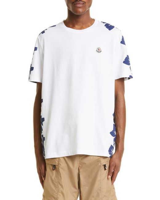 Moncler Floral Logo Patch Graphic Tee in at
