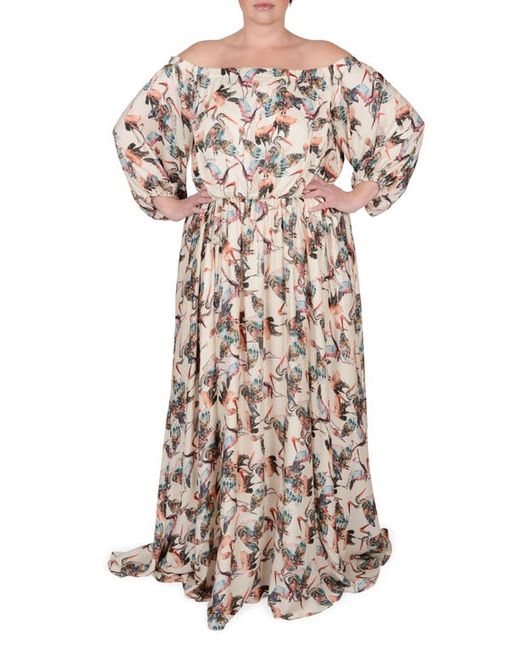 Mayes NYC Eddy Off the Shoulder Long Sleeve Maxi Dress in at