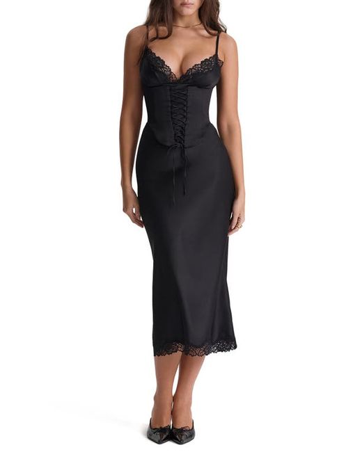 House Of Cb Corset Satin Slipdress in at