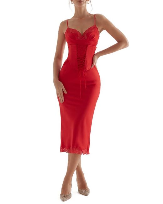 House Of Cb Corset Satin Slipdress in at