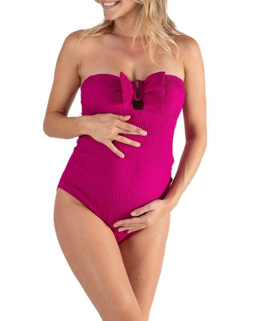 Cache Coeur Bow One-Piece Maternity Swimsuit in at