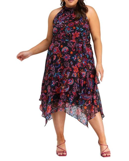 Estelle Clements Paisley Floral Halter Midi Dress in at