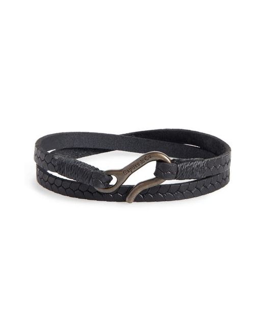 Caputo & Co. Caputo Co. Embossed Leather Wrap Bracelet in at