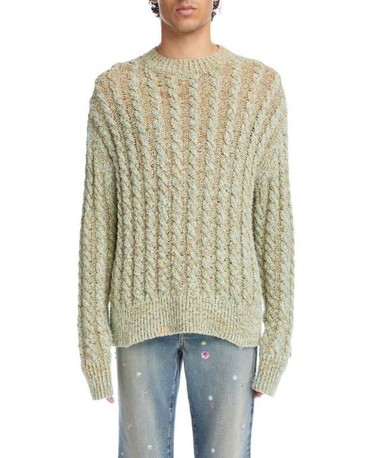 Acne Studios Marled Cable Knit Cotton Blend Sweater in at