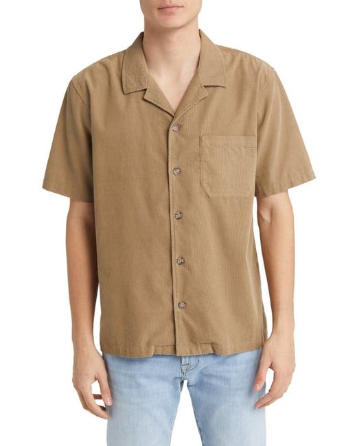 Frame Short Sleeve Corduroy Camp Shirt in at
