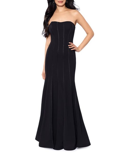 Xscape Strapless Scuba Trumpet Gown in at