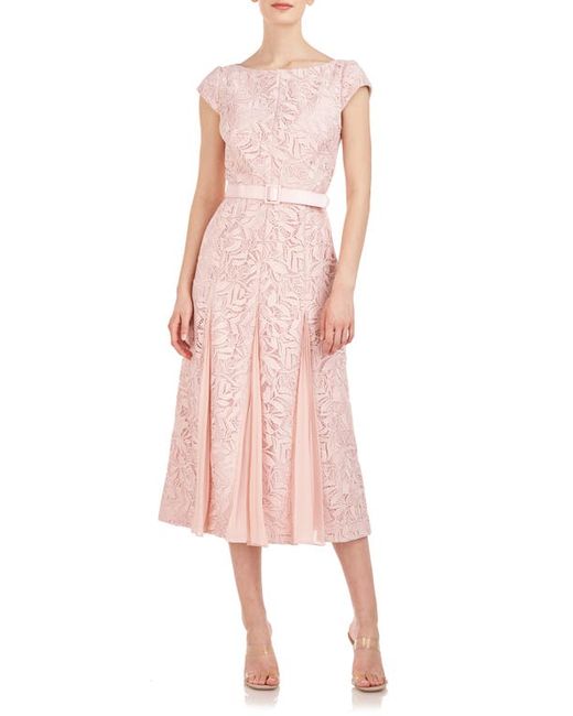 Kay Unger Angela Lace A-Line Midi Dress in at